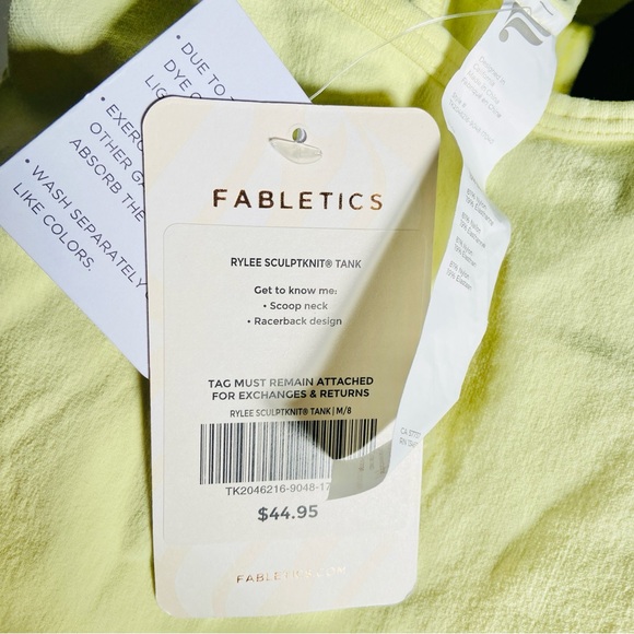 Fabletics Rylee SculptKnit Tank Lemon Creme Yellow - Picture 7 of 8